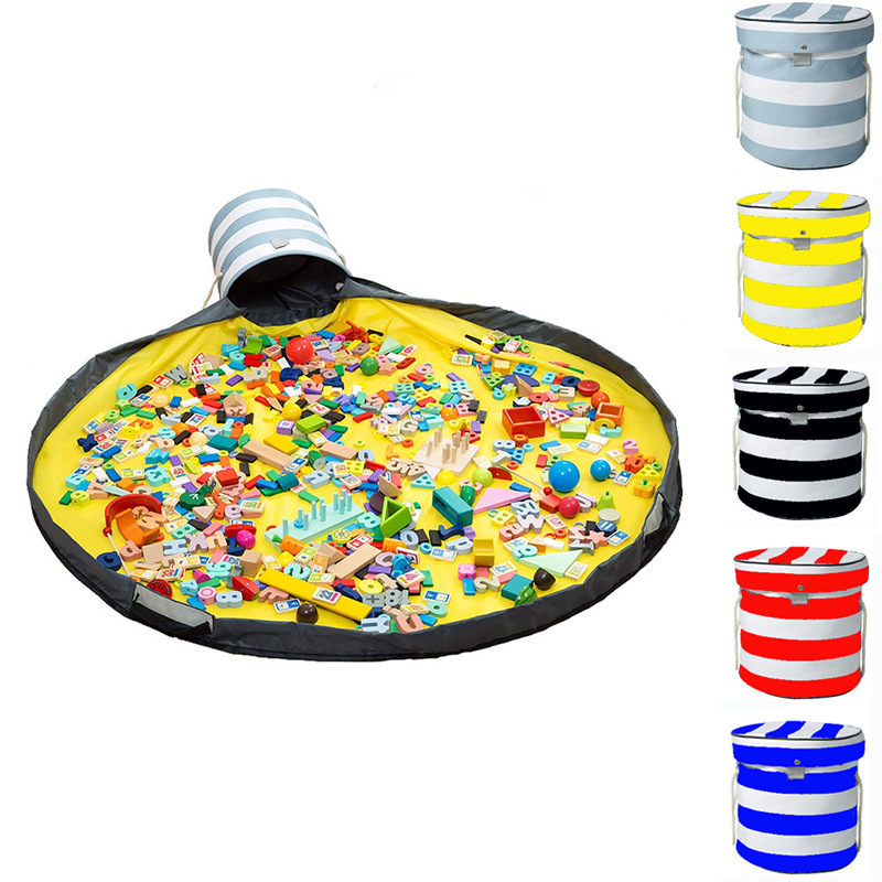 Cubo de almacenamiento de juguetes para niños Bolsa de almacenamiento 2-en-1 organizando almacenamiento rápido bolsa de almacenamiento de Juguetes