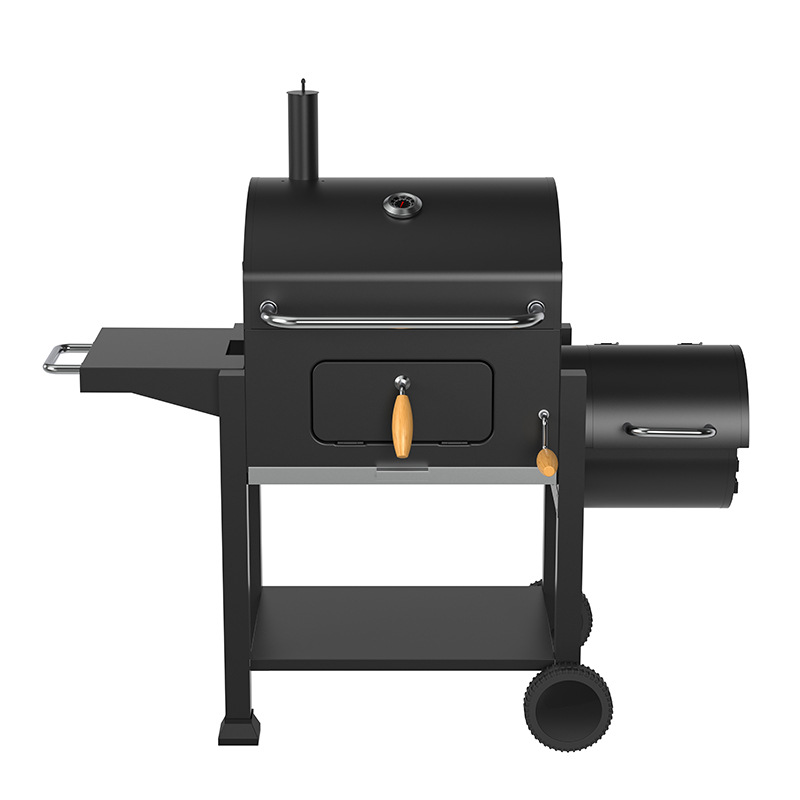 American doble barril madre horno de barbacoa de carbón horno de parrilla de parrilla de parrilla de carbón multifuncional grande horno de parrilla de parrilla de carbón