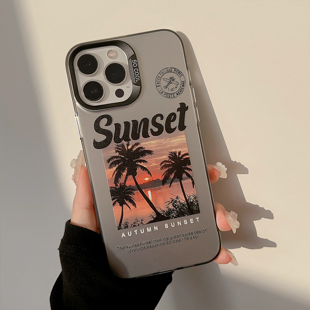 Custodia protettiva per apple iphone con design tramonto tropicale_voghion.com