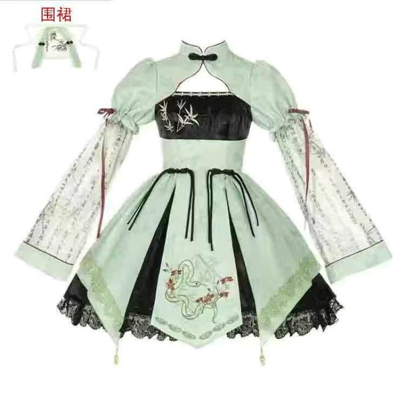 Новый китайский стиль Lolita китайский стиль платье с коротким рукавом