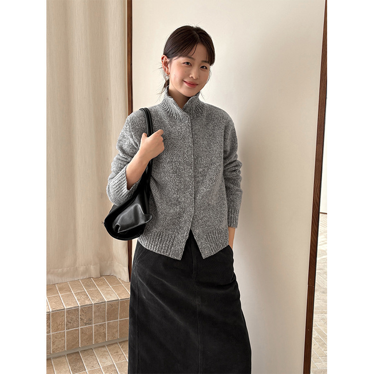 Tg Casual Thickened Full Wool Turtleneck Sweater Jacket Women's 2025 Autumn and Winter New Loose Knitted Cardigan 25849 Tg Casual Thickened Full Wool Turtleneck Sweater Jacket Women's 2025 Autumn and Winter New Loose Knitted Cardigan 25849