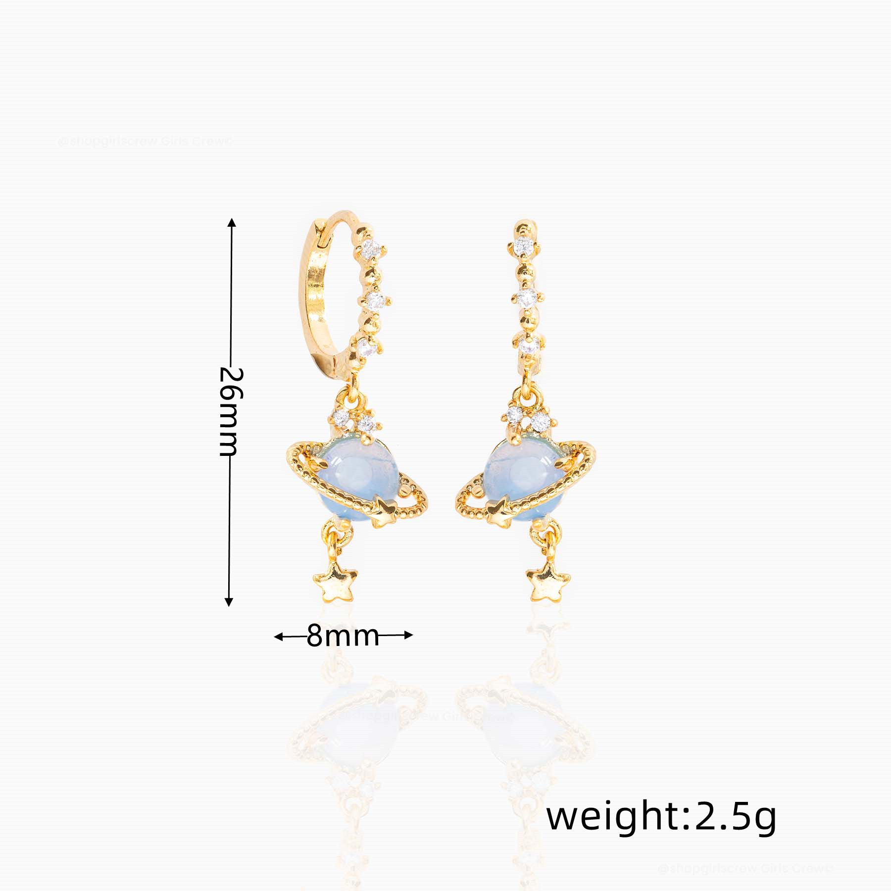 6g Weight Zircon Inlay Material Dangling Earrings Classification 1 Pair Quantity Daily Occasion Brass Material Constellation Pattern Women'S Gender Inlay Design Fashion Style Fashion Constellation Brass Inlay Zircon Dangling Earrings 1 Pair 10