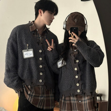 2024秋冬季情侣装男女加厚秋冬毛衣宽松型休闲男女外套