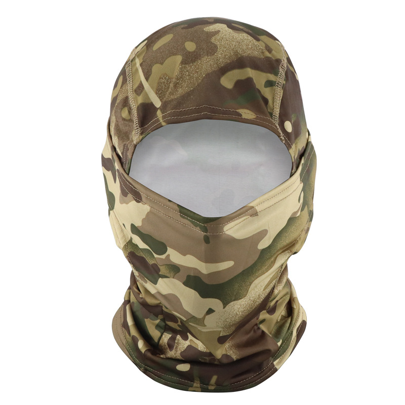 Verano camuflaje de seda de hielo todo en uno capucha de ciclismo al aire libre máscara de pesca protector solar