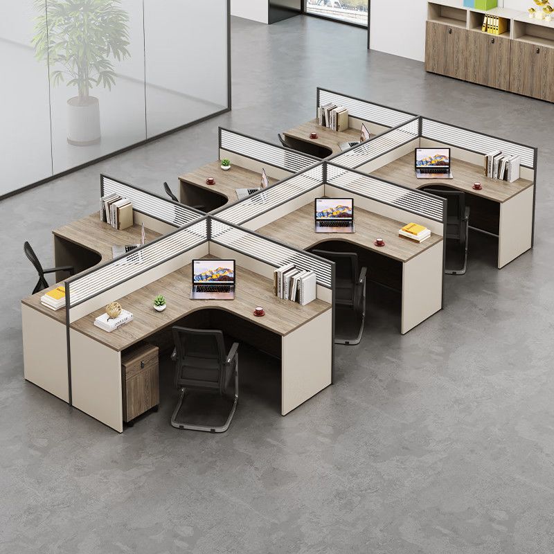 Staff Office Desk and Chair Set, Simple Modern Office Desk for 6 People, Partitioned Employee Cubicles, Office Desk Staff Office Desk and Chair Set, Simple Modern Office Desk for 6 People, Partitioned Employee Cubicles, Office Desk