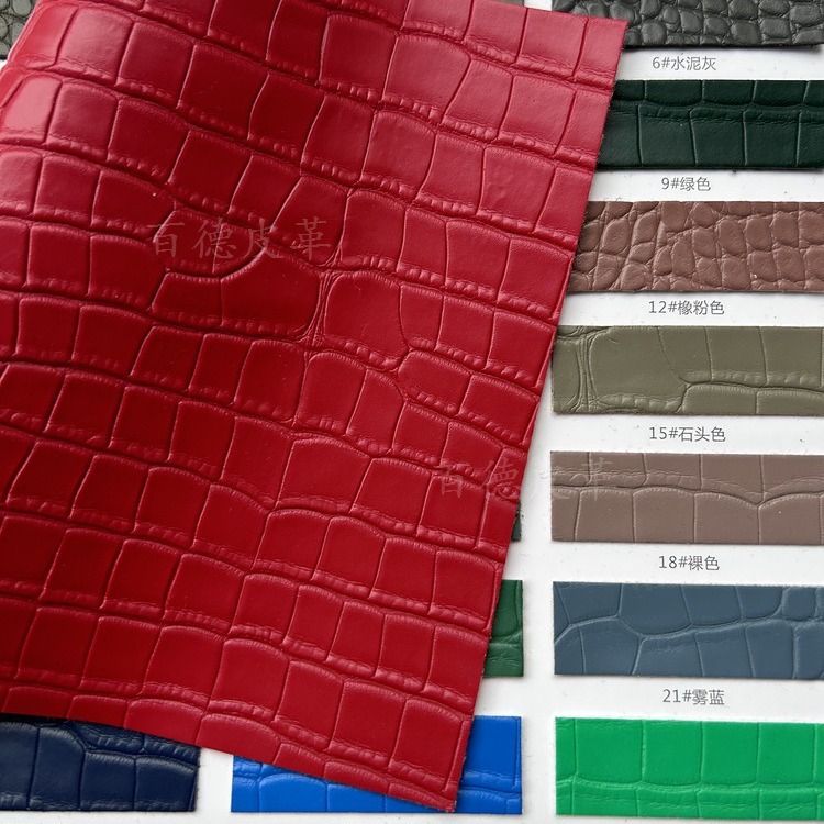 DJ2002潘多拉鳄鱼纹皮革箱包手袋鞋材软包硬包沙发人造革仿皮面料