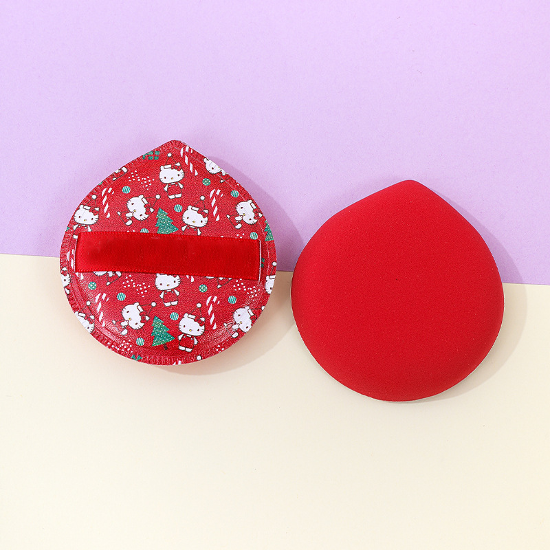 Fábrica personalizada gran soplo de polvo de malvavisco sin comer goteo en forma de gota KT gato impresión maquillaje esponja cojín maquillaje belleza huevo