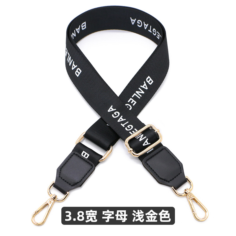 Black font light gold-black leather-gold buckle