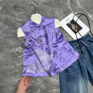 Peonies Attract Phoenixes, Which Are More Auspicious and Auspicious. the New Chinese Style Disc-Button Mulberry Silk Old Silks and Satins Top 233