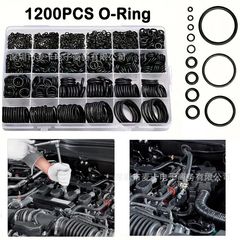 1200pcs黑色橡胶圈组套耐高温丁晴橡胶密封圈O型圈防水防油密封圈