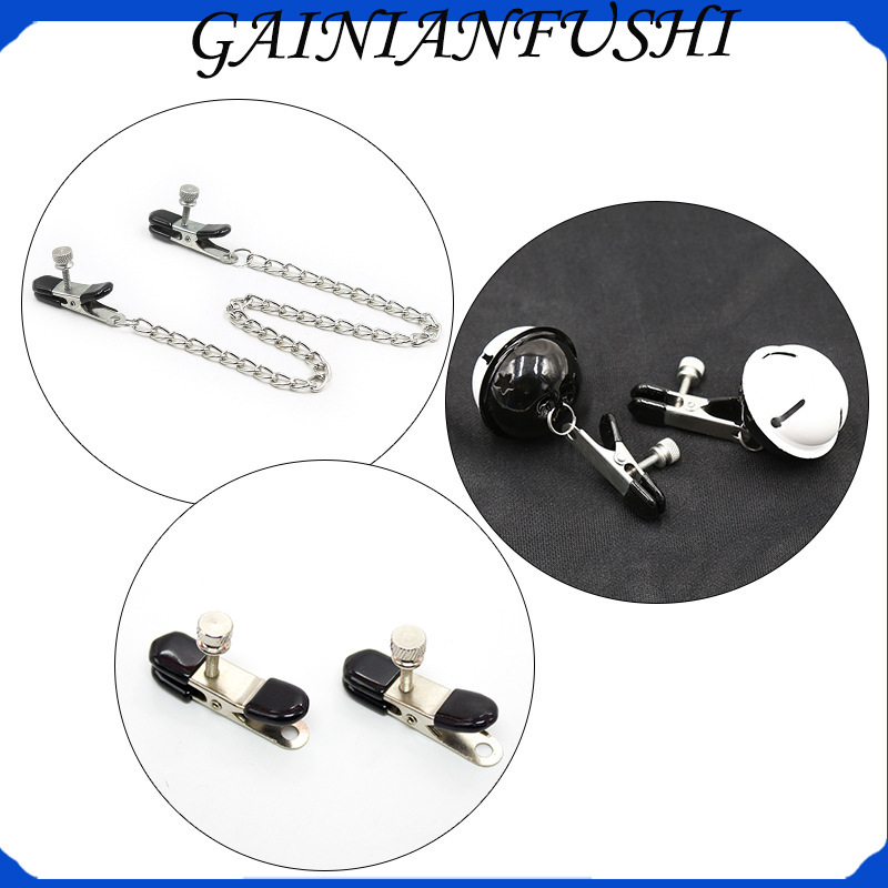 Factory Wholesale Iron Chain Short Nipple Clamp Adjustable Elastic Black Adult Products Sexy Female Flirting Training Toys Factory Wholesale Iron Chain Short Nipple Clamp Adjustable Elastic Black Adult Products Sexy Female Flirting Training Toys