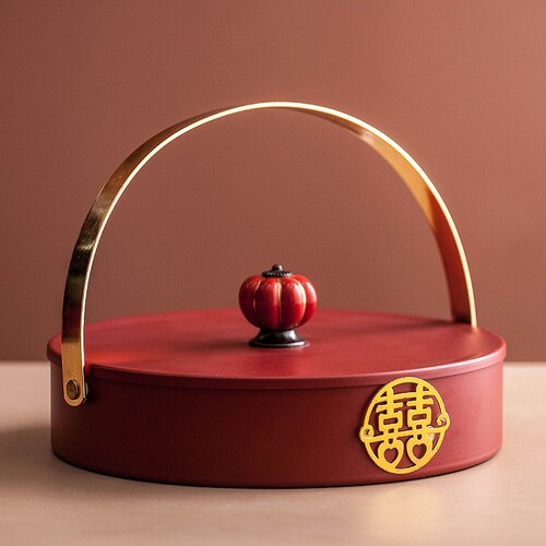 Retro Chinese style light luxury fruit plate with compartments and lid for living room home dried fruit plate candy snacks nut red storage box