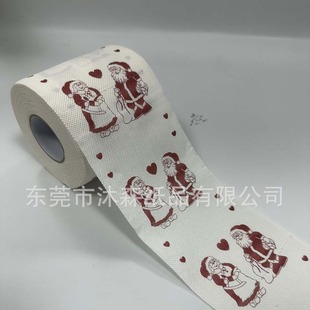 Factory Direct Sales New Christmas creative printing roll toilet paper Christmas toilet paper Christmas series creative tissue