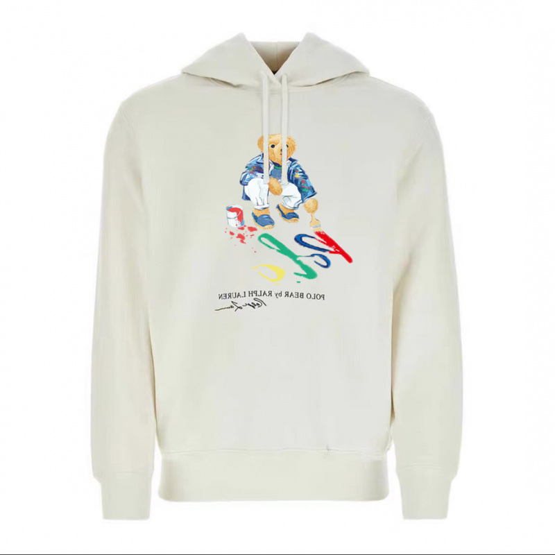 Spring 24 Polo Bear Hooded Ralph Lauren Bear Sweatshirt Men's Autumn and Winter Top Pullover Hooded Fleece