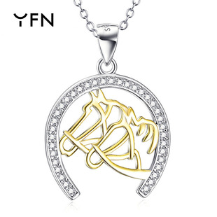 Cross-border accessories New 925 sterling silver necklace women's horse head pendant plated 18K gold jewelry source manufacturers wholesale