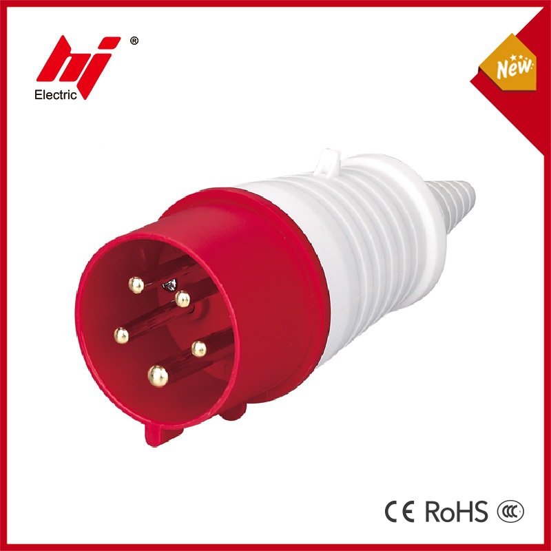 IP44工业连接器插座插头5芯3P+N+E工业插头16A防水三相电航空插头