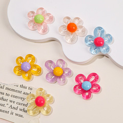 漫画の花 DIY アクセサリー樹脂滴油クリエイティブ手作りパッチカラフルな花の形のプリント装飾