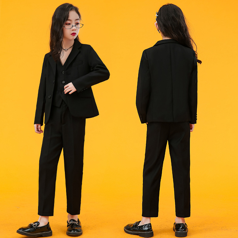 Traje para niños y niñas Traje para niños Vestido de niña de flores de moda Ropa de rendimiento de host Entrega de una pieza