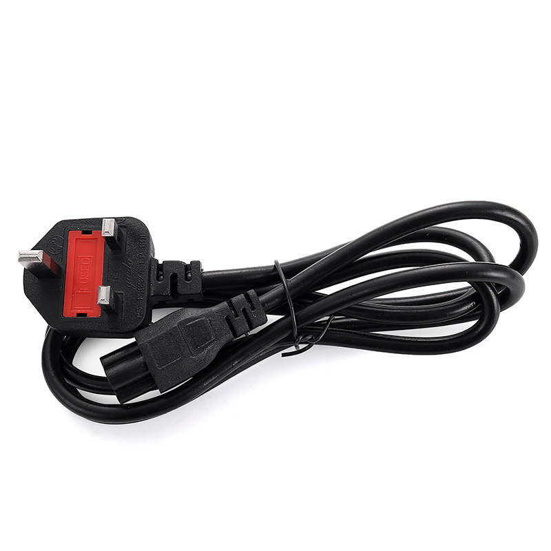 Bsbritish línea de la cola del ciruelo estándar británico estándar cable de alimentación de la cola del ciruelo 1,5 m grande británico adaptador de ordenador cola del ciruelo