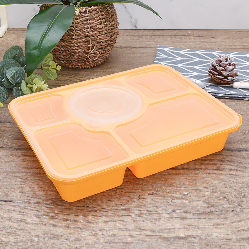 多格一次性打包盒商务套餐分格餐盒加厚高档带锁扣防盗防漏外卖盒