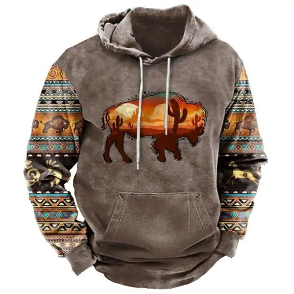 2025 otoño e invierno transfronterizo wish nuevo suéter estilo étnico animal estampado 3D casual cómodo suéter con capucha