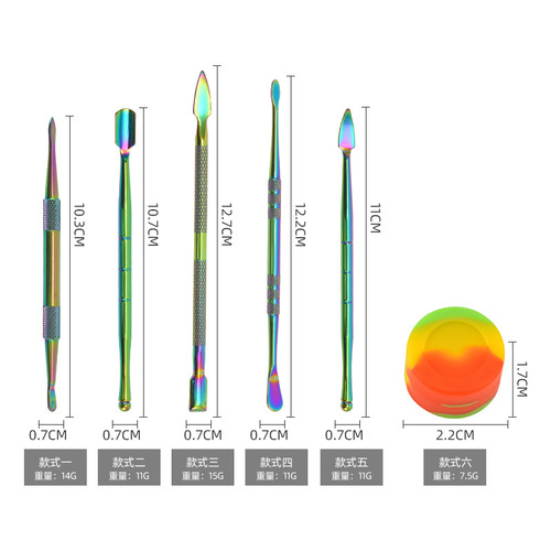 Stainless steel e-liquid spoon 5-piece set, e-liquid scoop, double-head accessories, manicure tool, pick stick, cleaning pipe e-liquid