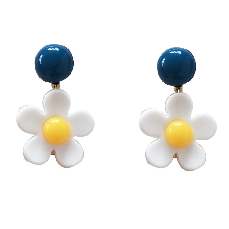 Boucles D&#39;oreilles En Alliage De Couleur De Contraste De Fleur De Mode En Gros display picture 9