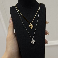 ネックレス スターリングシルバー S925 アイリス ネックレス ゴールドメッキ ライト 高級 ペンダント 鎖骨チェーン ニッチ 絶妙なダイヤモンドがちりばめられた女の子の気質