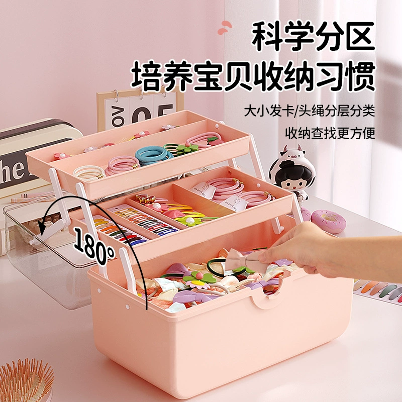 Children's hair accessory, storage box, hairgrip, dressing table, table hair rope, storage system