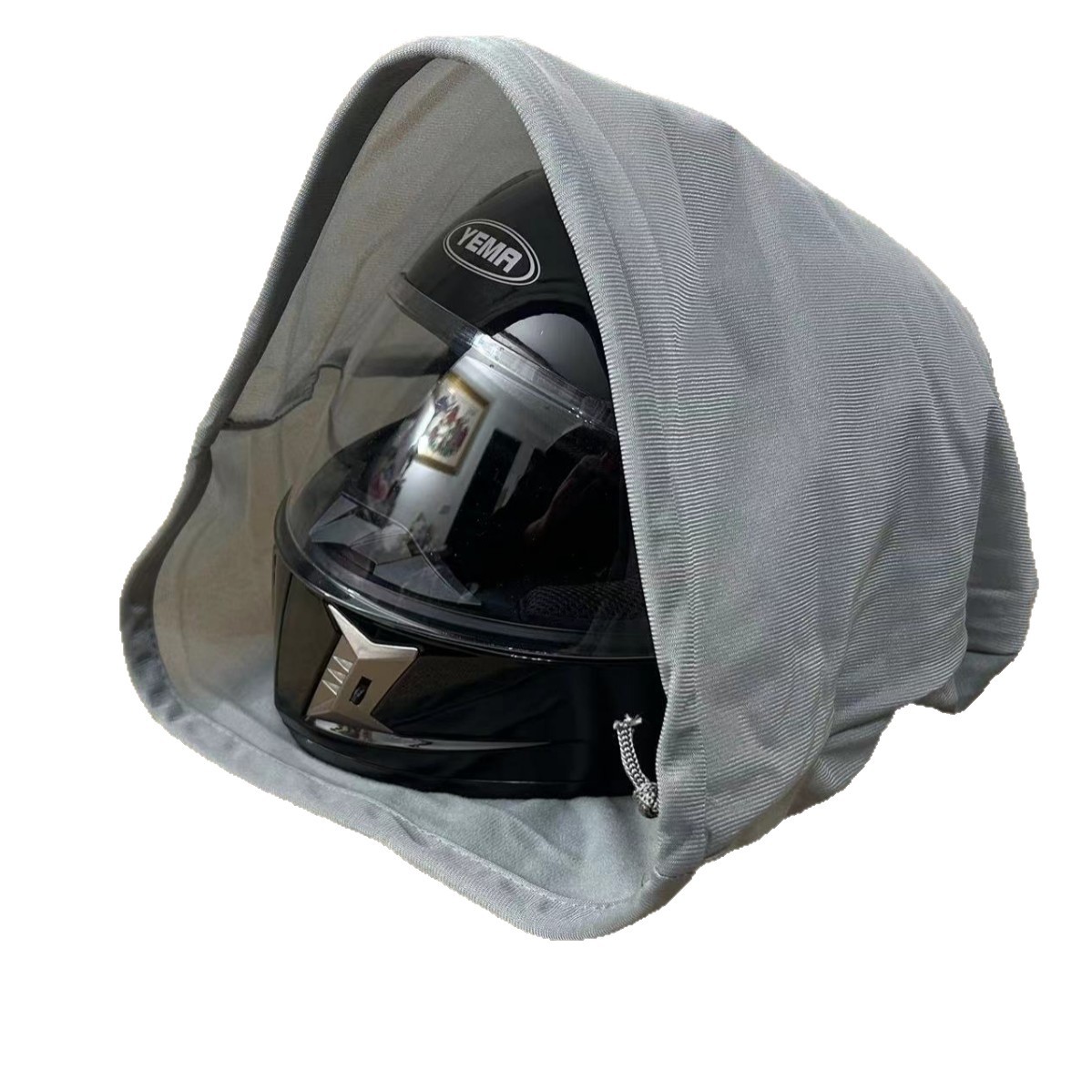 Bolsa de terciopelo transpirable negra en stock para cascos de vehículos eléctricos y motocicletas, bolsa de almacenamiento a prueba de polvo.