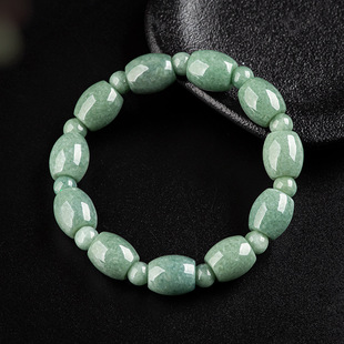 Genuine Natural A Goods Jade Passepartout Bracelet Beans Jade Barrel Bead Bracelet High-end Men's Bracelet Wholesale