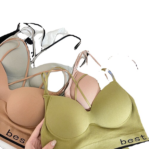 Sexy cross-beautiful back-wrapped chest tube top outer camisole gathered anti-exposure fixed cup all-in-one underwear for women