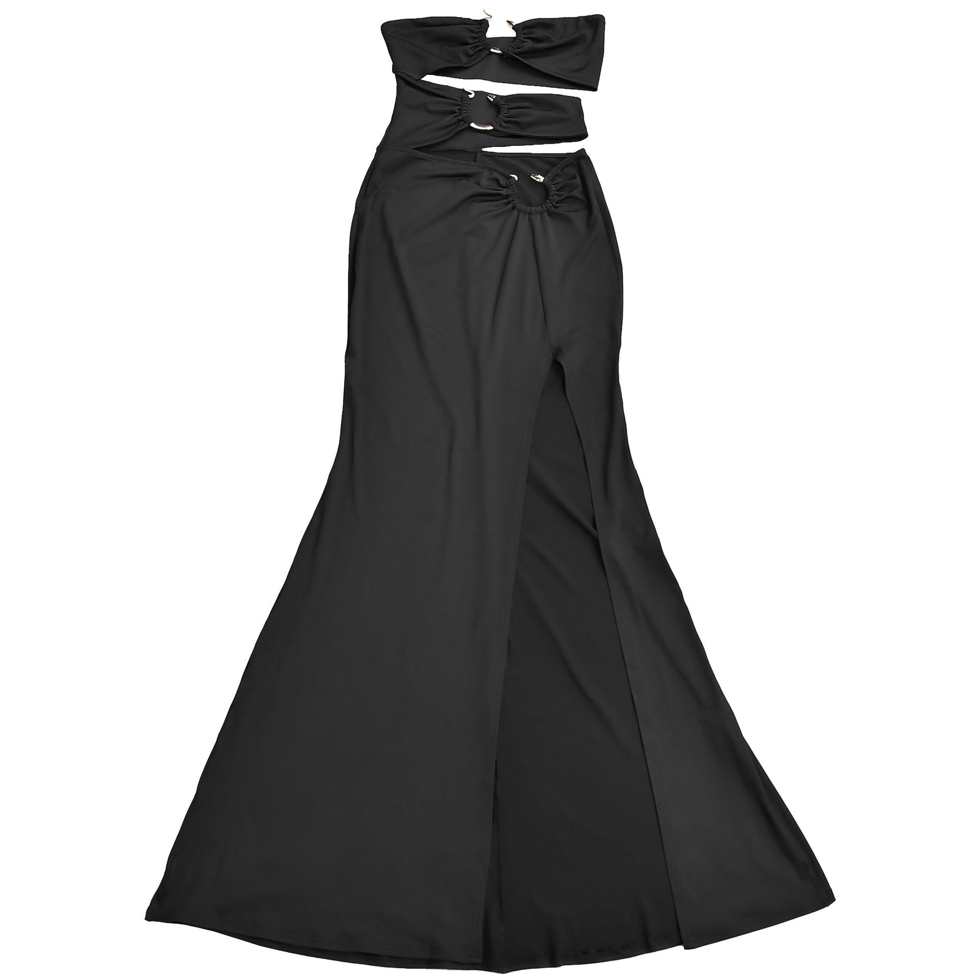 Women Wear Solid Color Slim Fit Sexy Slit Maxi Dress