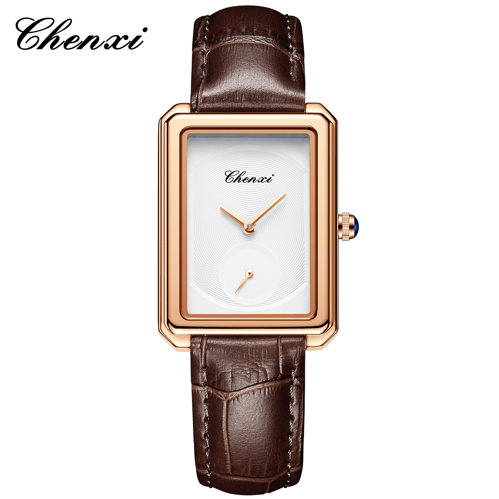 Square watch women's leather belt Women's thin waterproof watch fashion simple three-pin small square fashion quartz watch