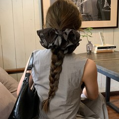 韩版学院风波点布艺裙摆大肠发圈2025新款法式文艺扎发头绳发饰女