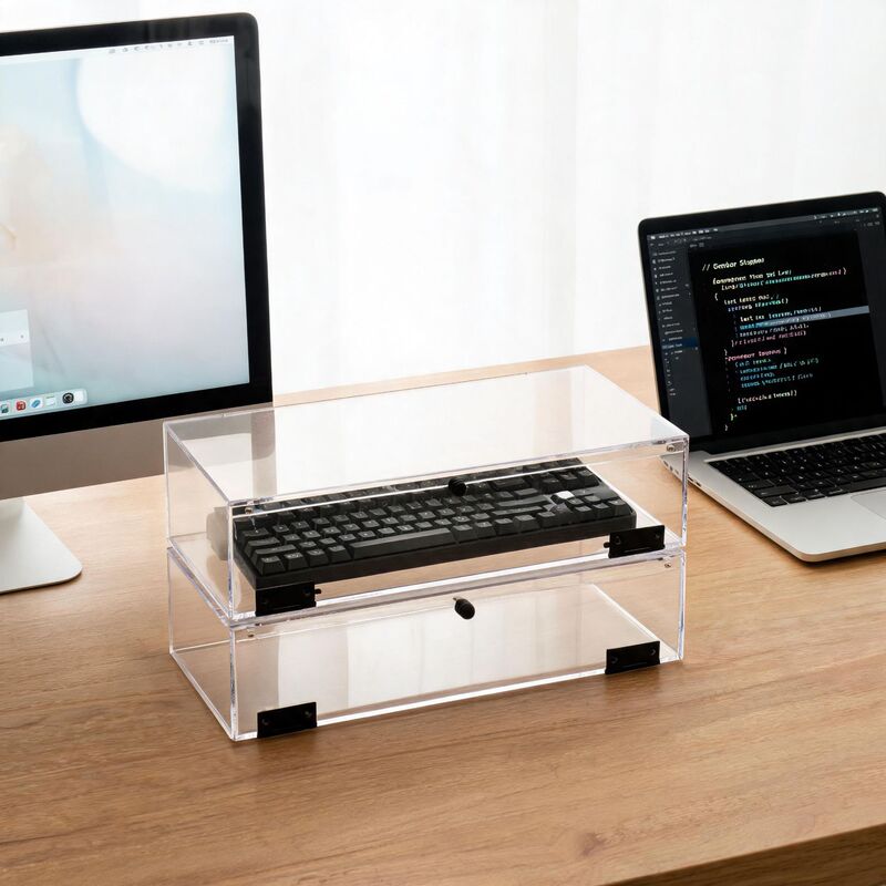 Huachou Transparent Acrylic Keyboard Storage Box Desktop Display Stand Stackable Storage Cabinet Storage Rack Storage Box Huachou Transparent Acrylic Keyboard Storage Box Desktop Display Stand Stackable Storage Cabinet Storage Rack Storage Box