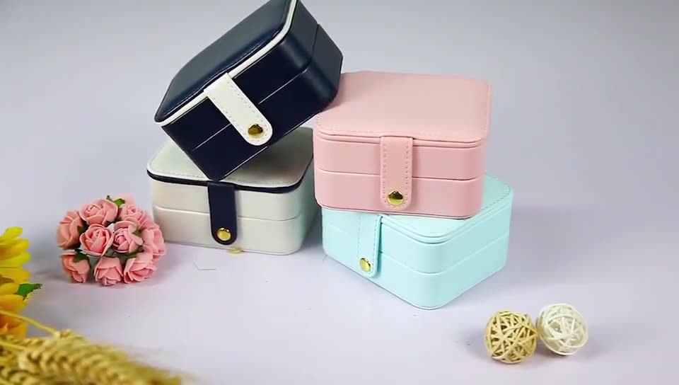 Simple Style Geometric Pu Leather Layered Jewelry Boxes 1 Piece