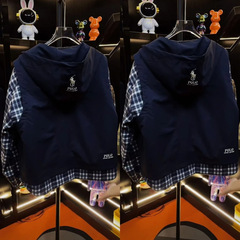 秋季新款时尚潮流百搭舒适高品质高质量休闲简约连帽拼接男款外套