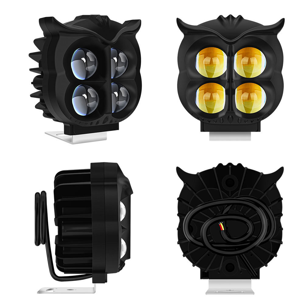 High-Brightness Motorcycle Led 4-Bead Waterproof Modified High/Low Beam Road Lighting Headlight Spotlight