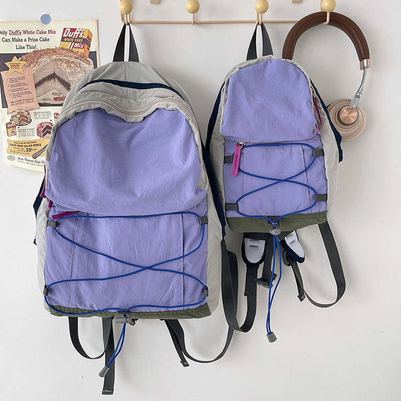 Outdoor Contrast Color Backpack Trendy Lightweight Travel Bag Mountaineering Small Backpack High Color Value Junior Senior high school Student Class Schoolbag Outdoor Contrast Color Backpack Trendy Lightweight Travel Bag Mountaineering Small Backpack High Color Value Junior Senior high school Student Class Schoolbag