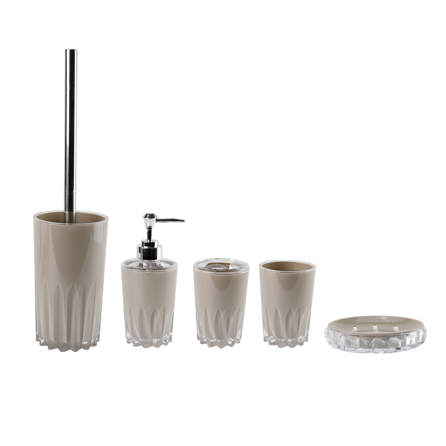 Cuarto de baño de plástico de cinco piezas conjunto de fábrica al por mayor cuarto de baño de lavado de cinco piezas conjunto hogar enjuague bucal cepillo de dientes taza de cinco piezas