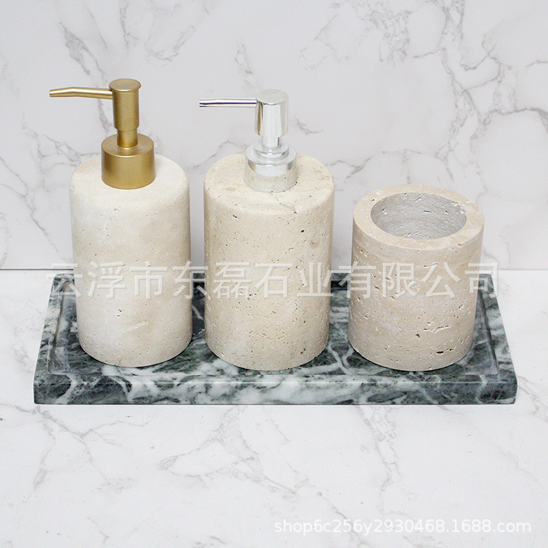 Paleta de mármol natural de lujo moderno, lavabo de baño de hotel, adornos de bandeja de almacenamiento de alta calidad