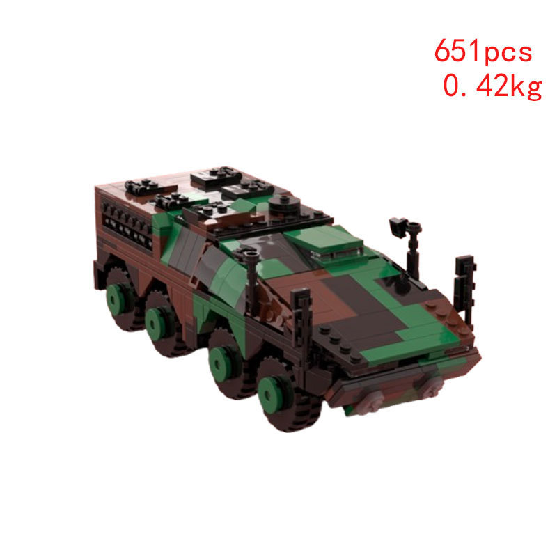 Cross-Border Hot Sale Spot Moc-176985 Small Particle Assembled Building Block Toys Military Vehicle Educational Model Ornaments