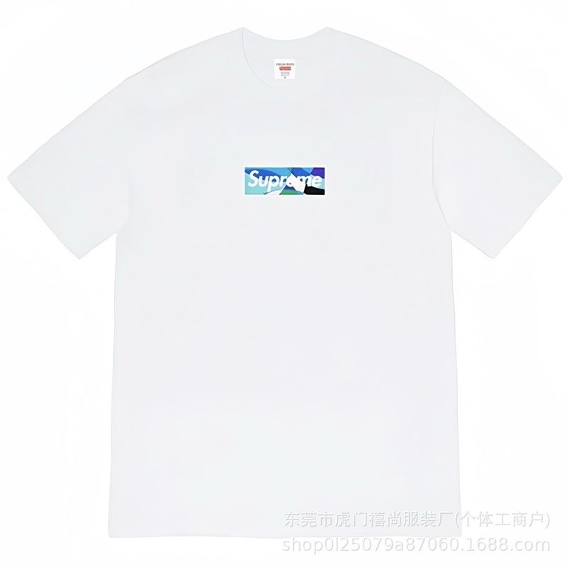 クロスボーダー25ss美潮Supreme文字プリントラウンドネック半袖男女兼用カジュアルTシャツ純綿快適|undefined