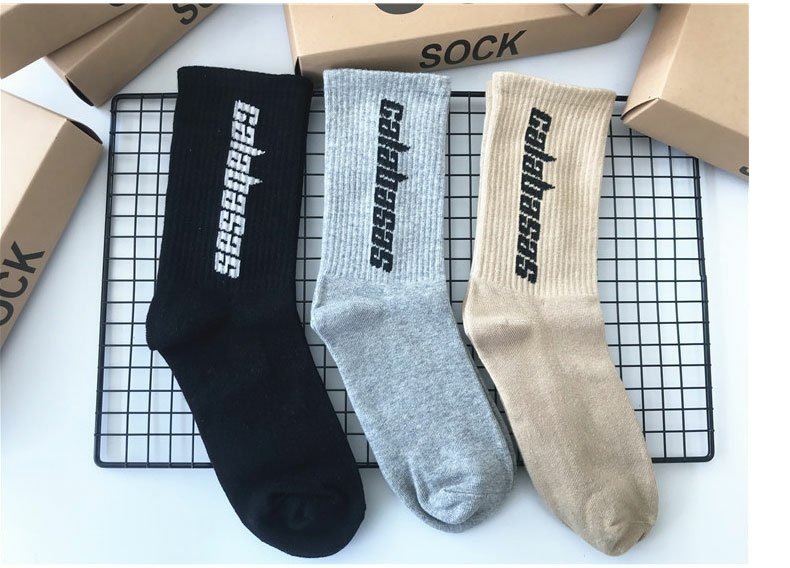 Spring Season Unisex Gender Printing Design Simple Style Style Unisex Simple Style Letter Nylon Cotton Printing Crew Socks A Pair