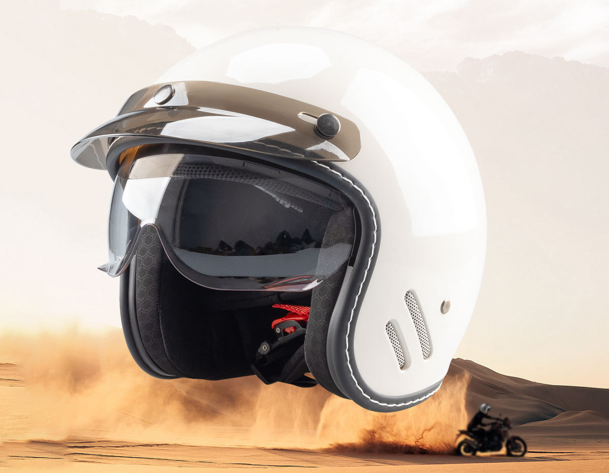 Retro Motorcycle Helmet for Electric Scooters, 4/3 Helmet for Men and Women, Riding Safety Helmet for Motorbikes, Lightweight Electric Bike Helmet