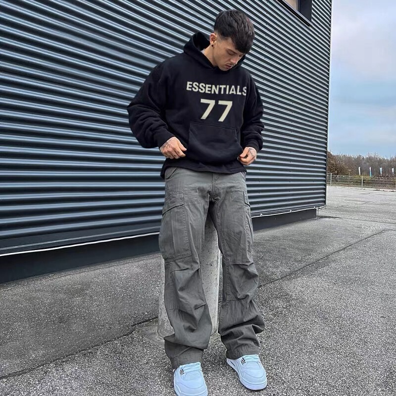 2025 Multi-Line Ess High Street Couple Style Hooded Loose Sweatshirt Pullover Men's and Women's Essentials77 Sweatshirt 2025 Multi-Line Ess High Street Couple Style Hooded Loose Sweatshirt Pullover Men's and Women's Essentials77 Sweatshirt