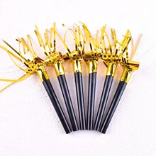 大号生日吹龙金银流苏儿童玩具长鼻子吹卷口哨派对助威道具应援