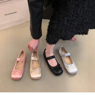Retro Mary Jane shoes for women 2026 spring new flat shoes French versatile shallow mouth small leather shoes manufacturer wholesale