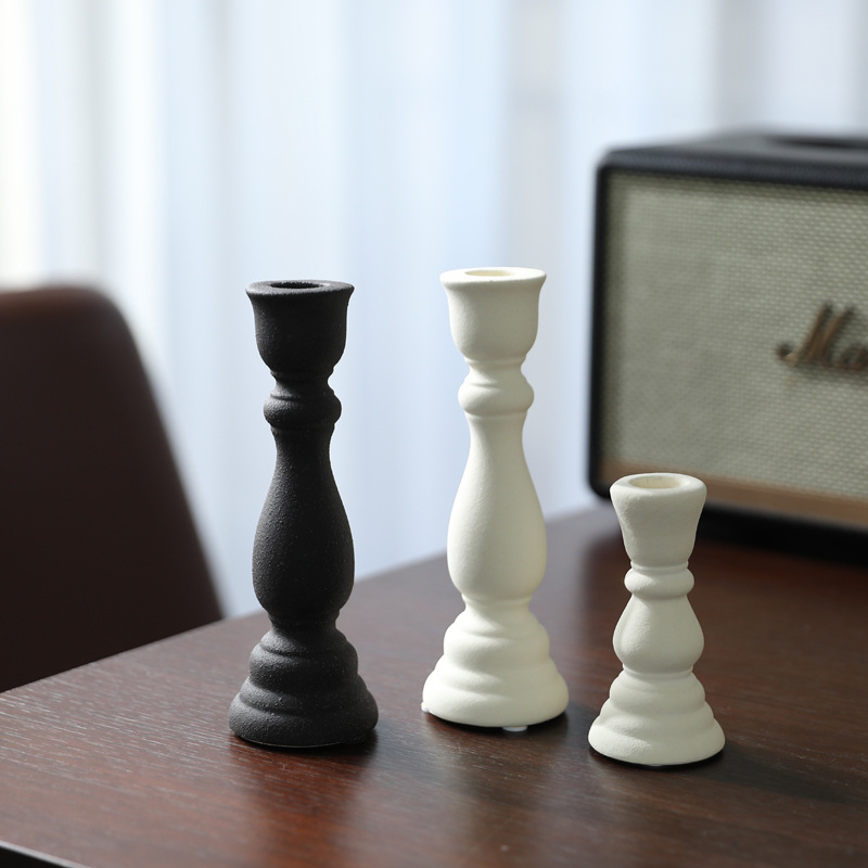 Ins nórdico retro columna romana candelabro de cerámica sala de estar mesa de comedor decoración decoración de asiento de candelabro de hogar europeo decoración
